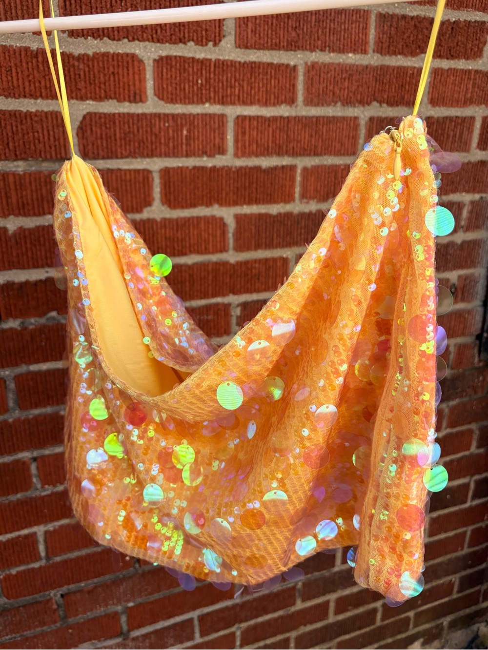 Edikted Orange Sequin Skirt